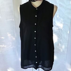 Pimkie Sleeveless Blouse | Sheer Black | Size L